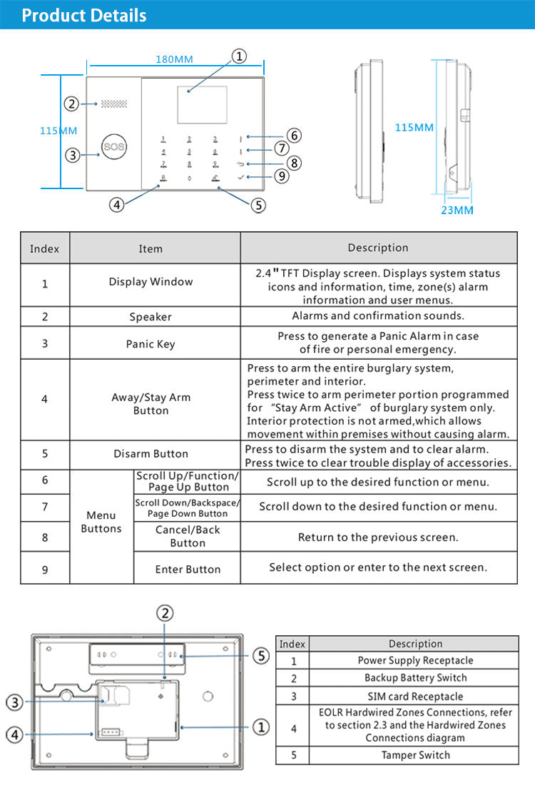 T5105 WIRELESS SECURITY ALARM SYSTEM