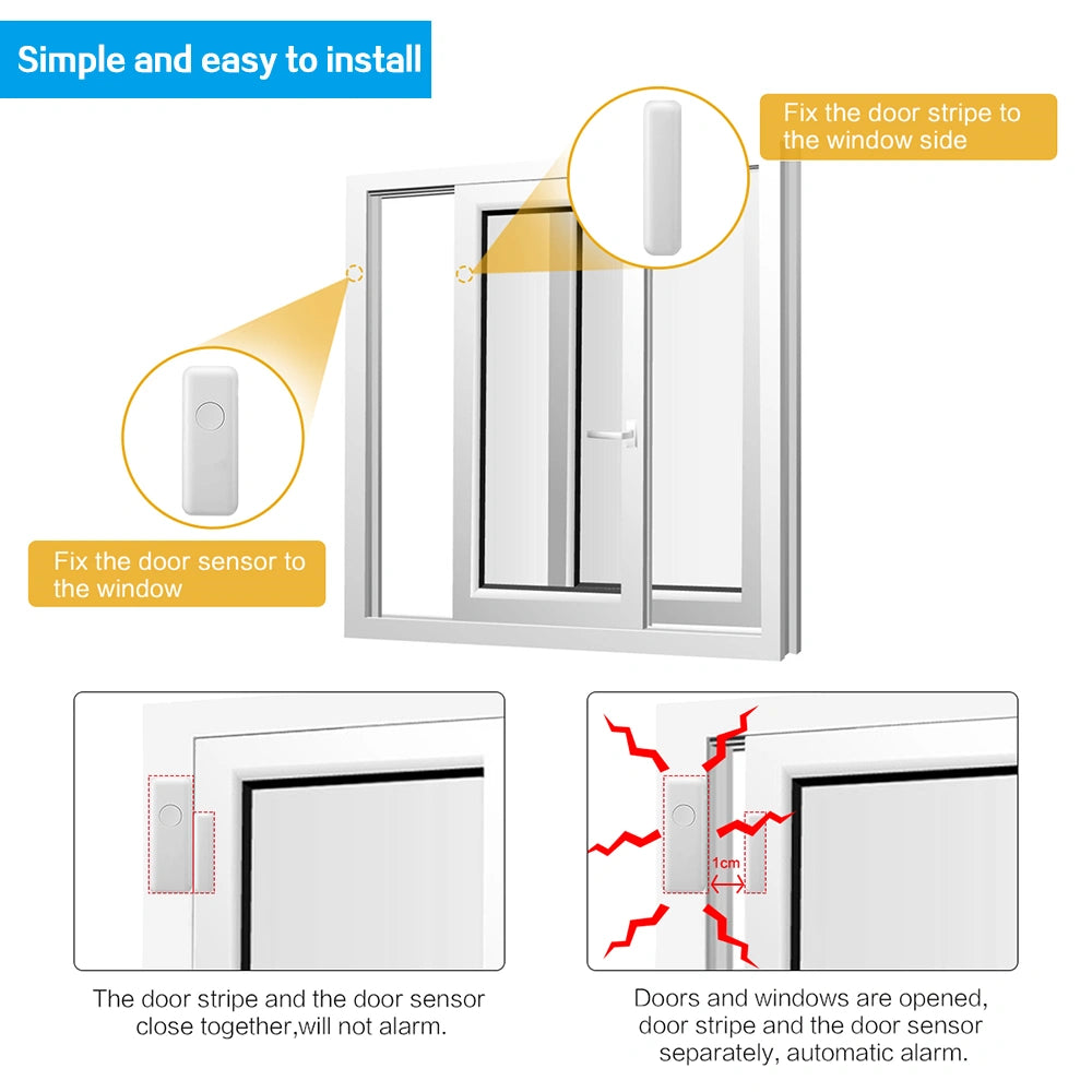 T567R Wireless Door/Window Magnetic Sensor – 433 MHz Contact Detector