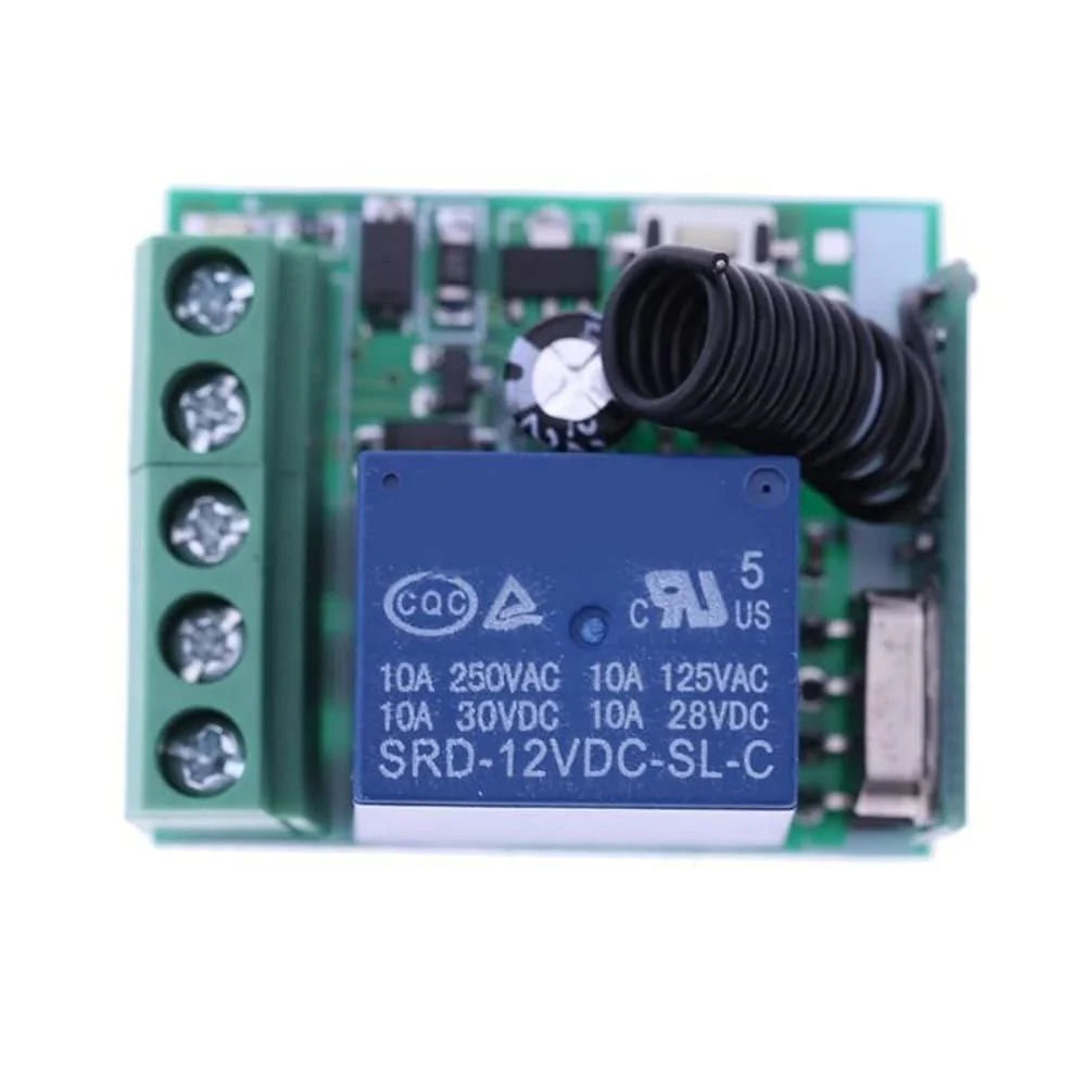 Wireless 12V Remote Control Relay Switch (433MHz) – 1 Channel (with Adaptor 12V)