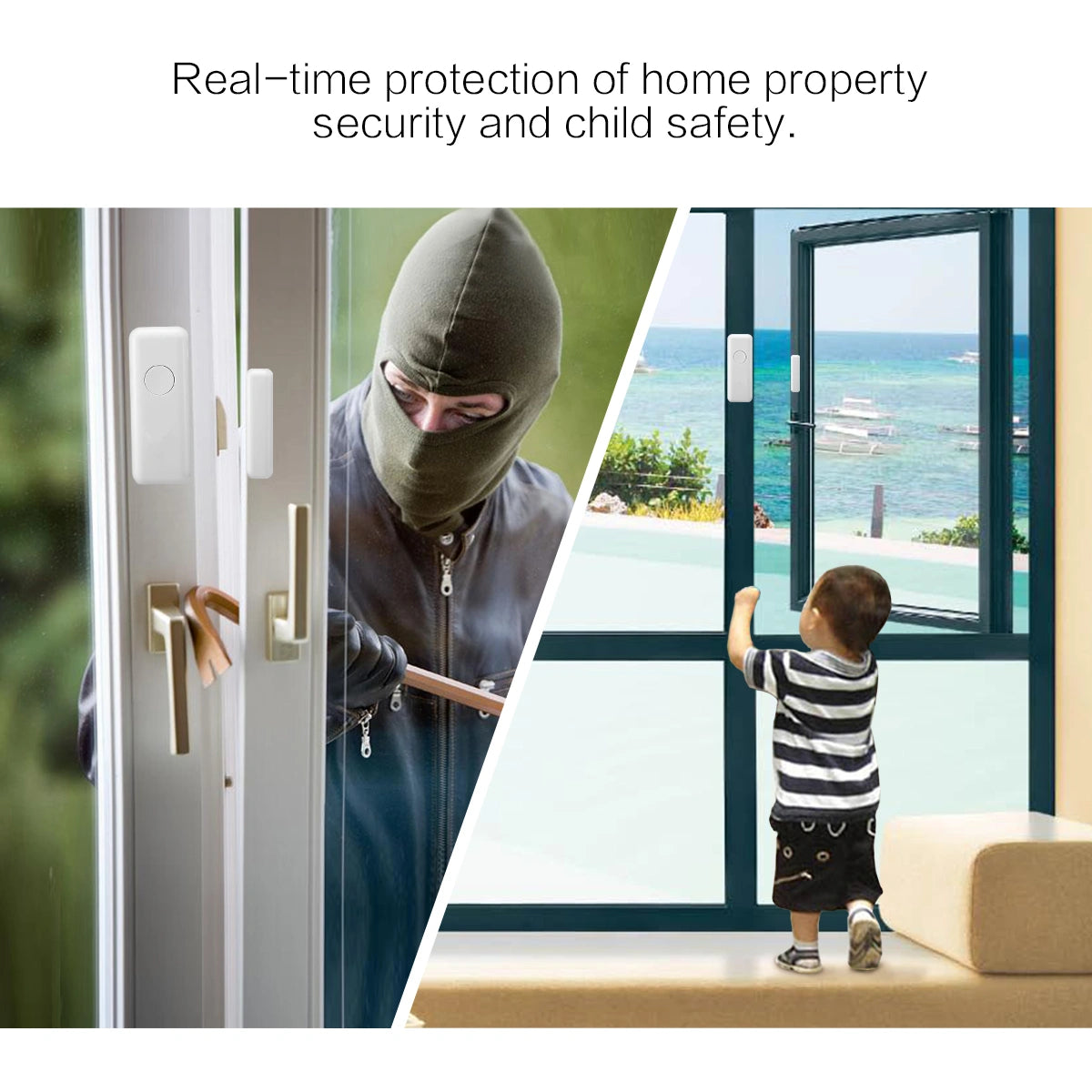 T567R Wireless Door/Window Magnetic Sensor – 433 MHz Contact Detector