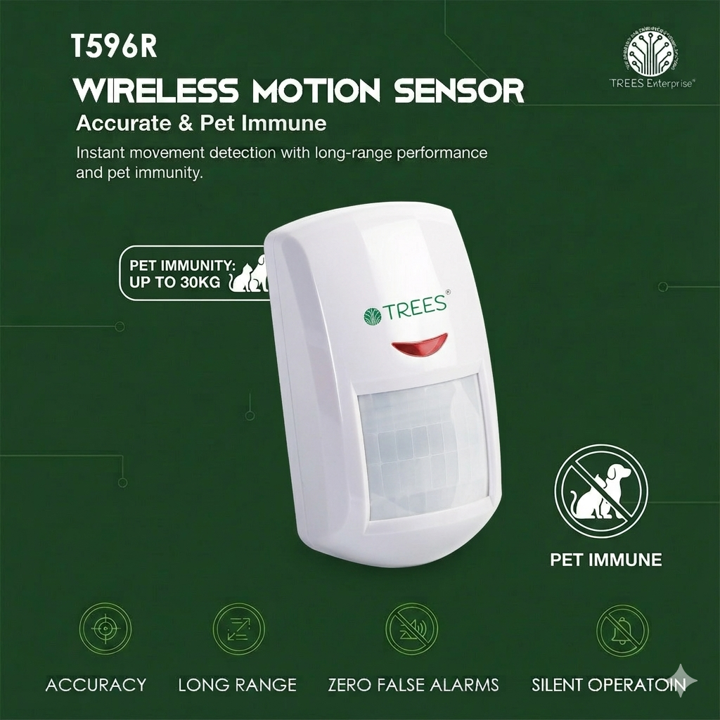 T596R WIRELESS PET IMMUNE MOTION PIR SENSOR