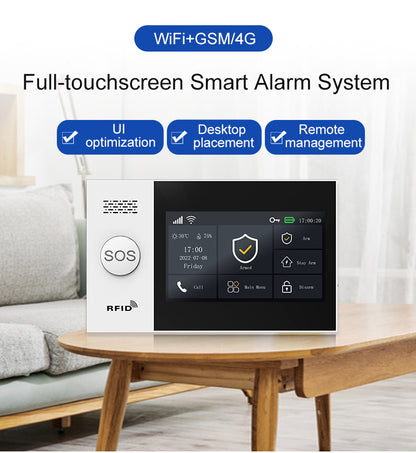 T5107 SMART WIFI + 2G/4G TOUCHSCREEN HOME WIRELESS SECURITY ALARM SYSTEM