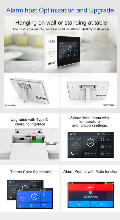 T5107 SMART WIFI + 2G/4G TOUCHSCREEN HOME WIRELESS SECURITY ALARM SYSTEM