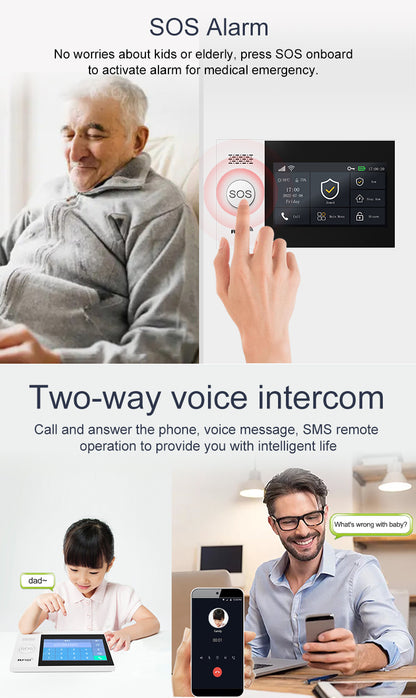 T5107 SMART WIFI + 2G/4G TOUCHSCREEN HOME WIRELESS SECURITY ALARM SYSTEM