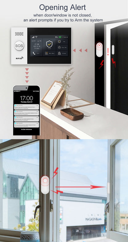 T5107 SMART WIFI + 2G/4G TOUCHSCREEN HOME WIRELESS SECURITY ALARM SYSTEM