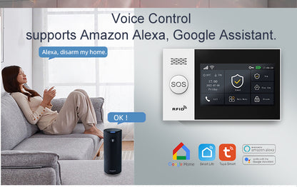 T5107 SMART WIFI + 2G/4G TOUCHSCREEN HOME WIRELESS SECURITY ALARM SYSTEM