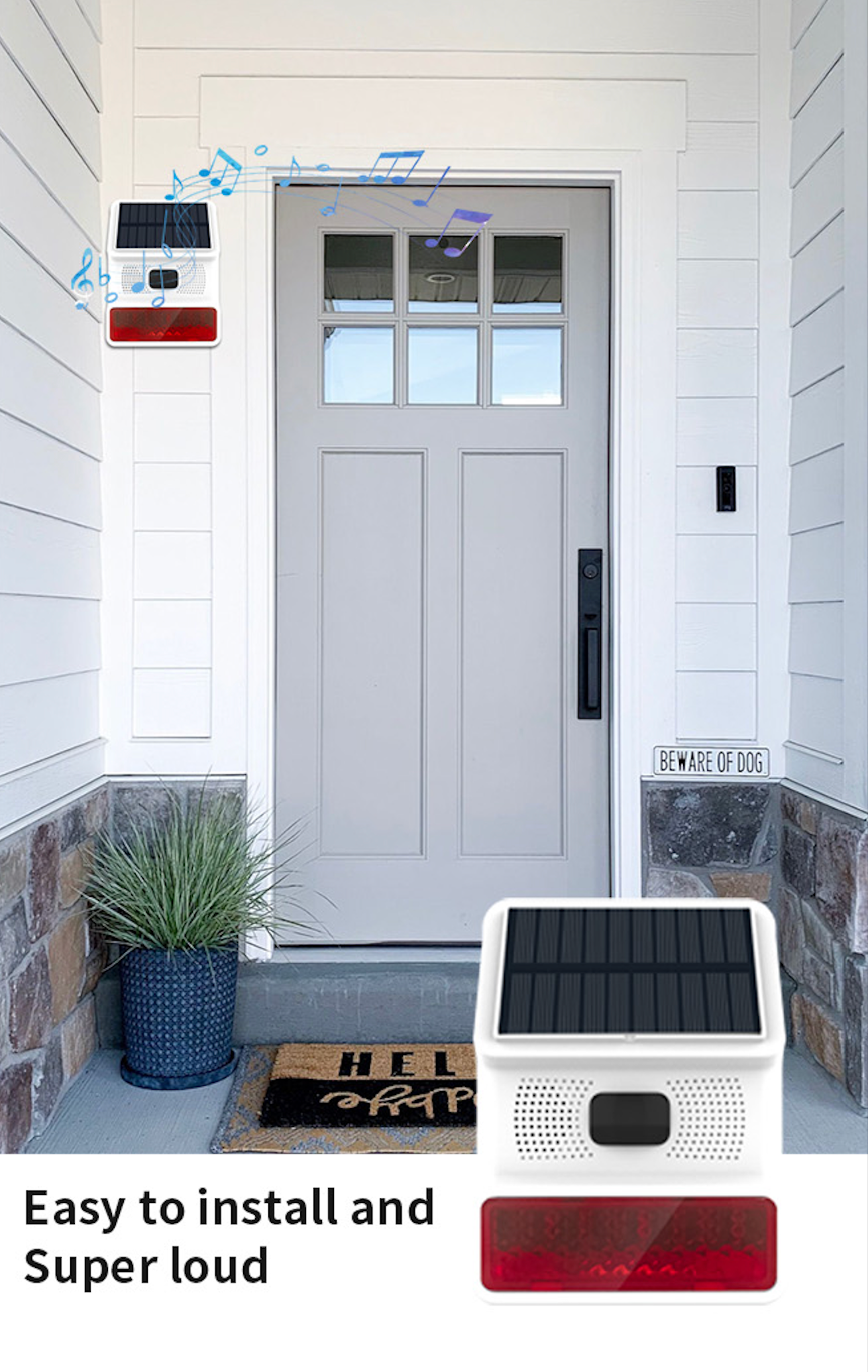 T5523R SOLAR POWERED WIRELESS OUTDOOR SIREN