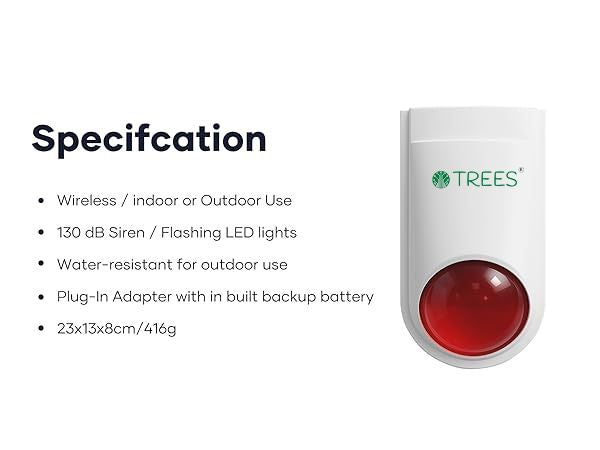 T5516 Wireless Outdoor Strobe Siren – High-Decibel Sound & Flash Security Alarm