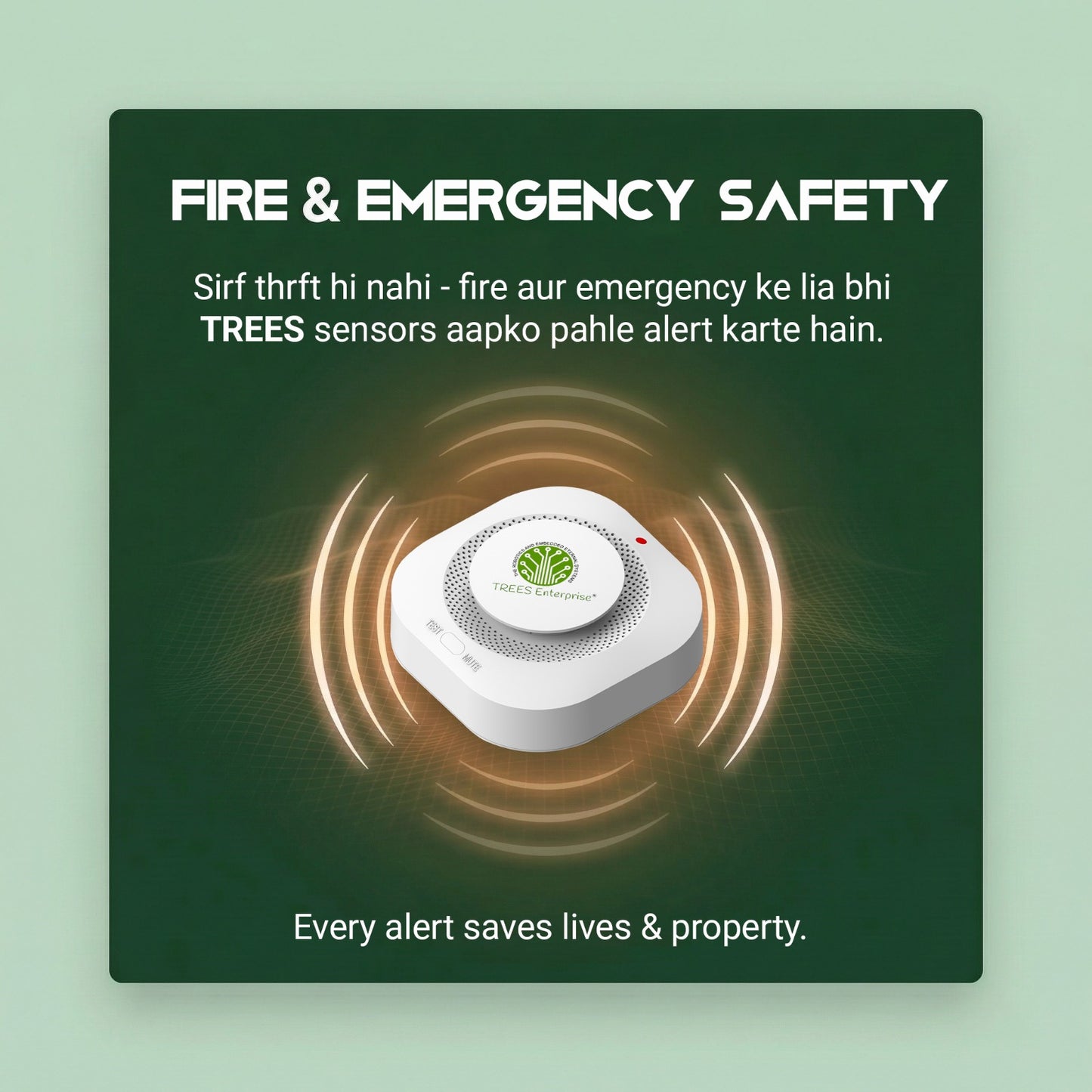 T441R WIRELESS PHOTOELECTRIC SMOKE DETECTOR - 433MHZ | STAND ALONE | BATTERY-POWERED