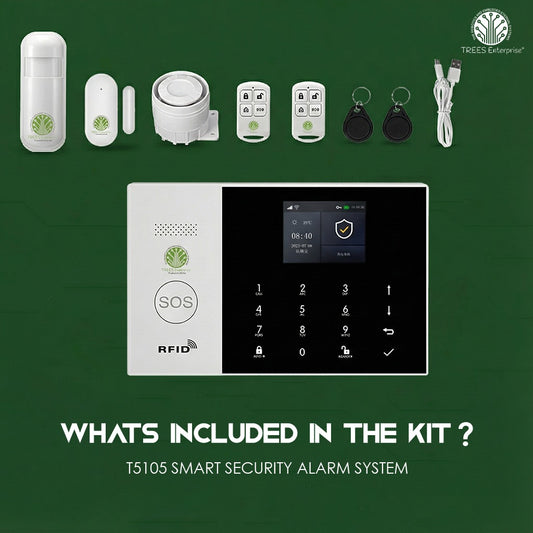T5105 WIRELESS SECURITY ALARM KIT TOUCHPAD (GSM + WIFI)