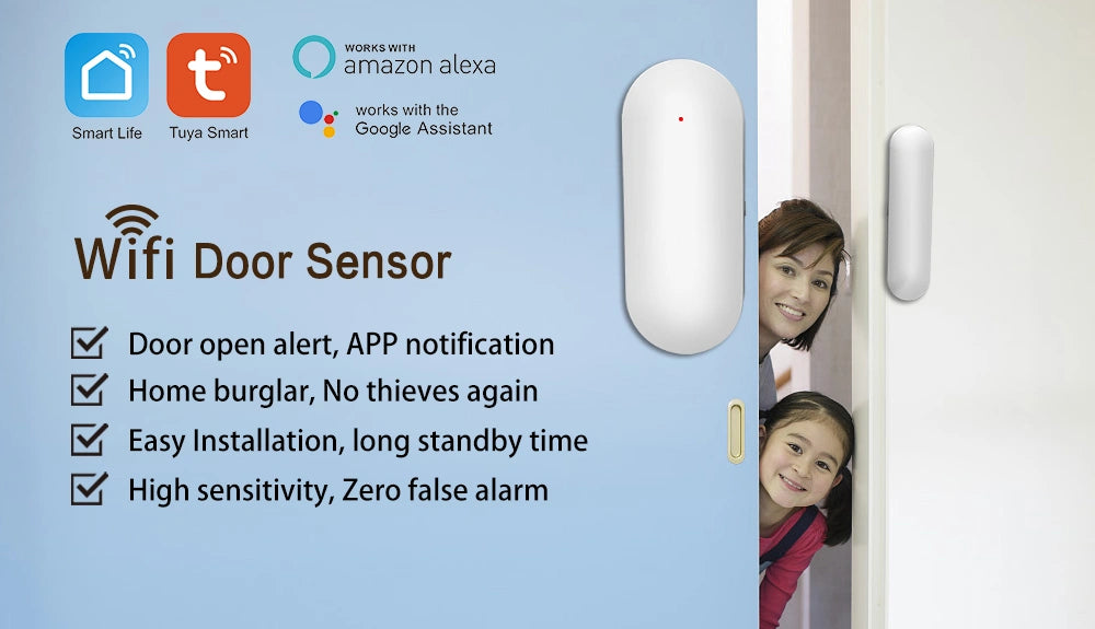 T569 WiFi Door/Window Sensor – Smart 2.4GHz Magnetic Contact Sensor (Tuya/Smart Life)
