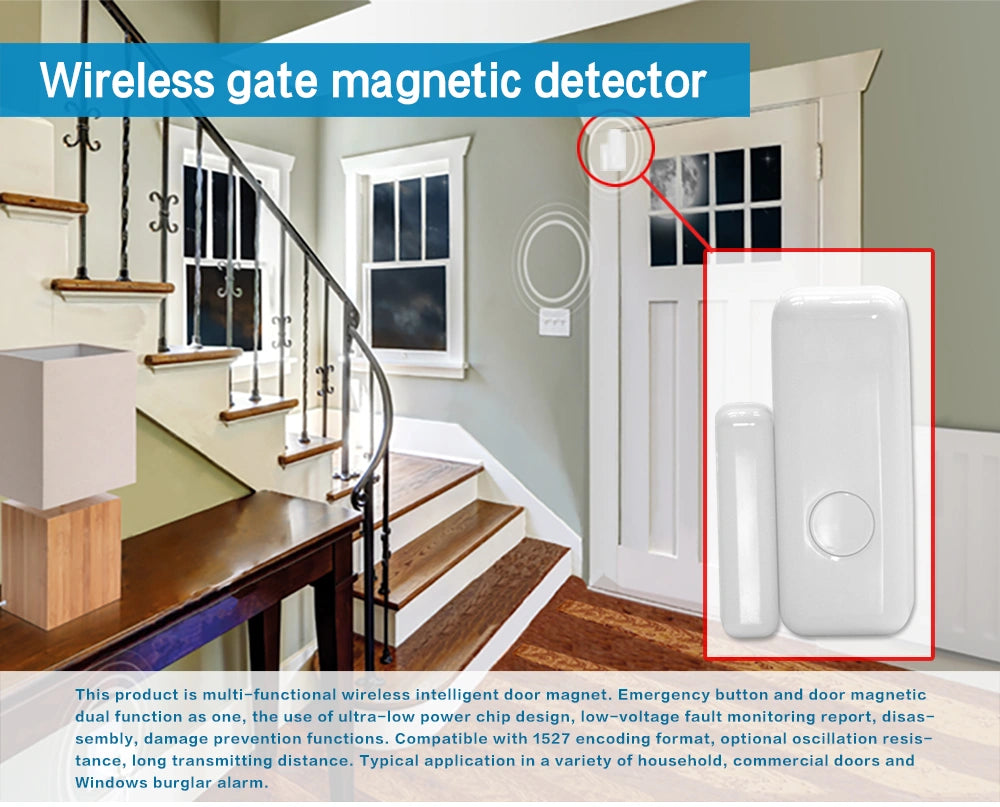 T567R Wireless Door/Window Magnetic Sensor – 433 MHz Contact Detector